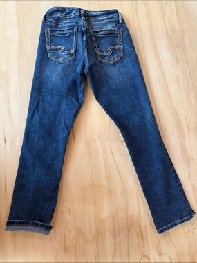 Silver Jeans Dark Blue Ankle Crop Jeans